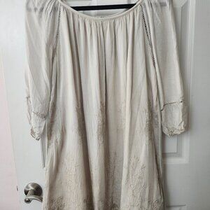 light Grey silk midi dress